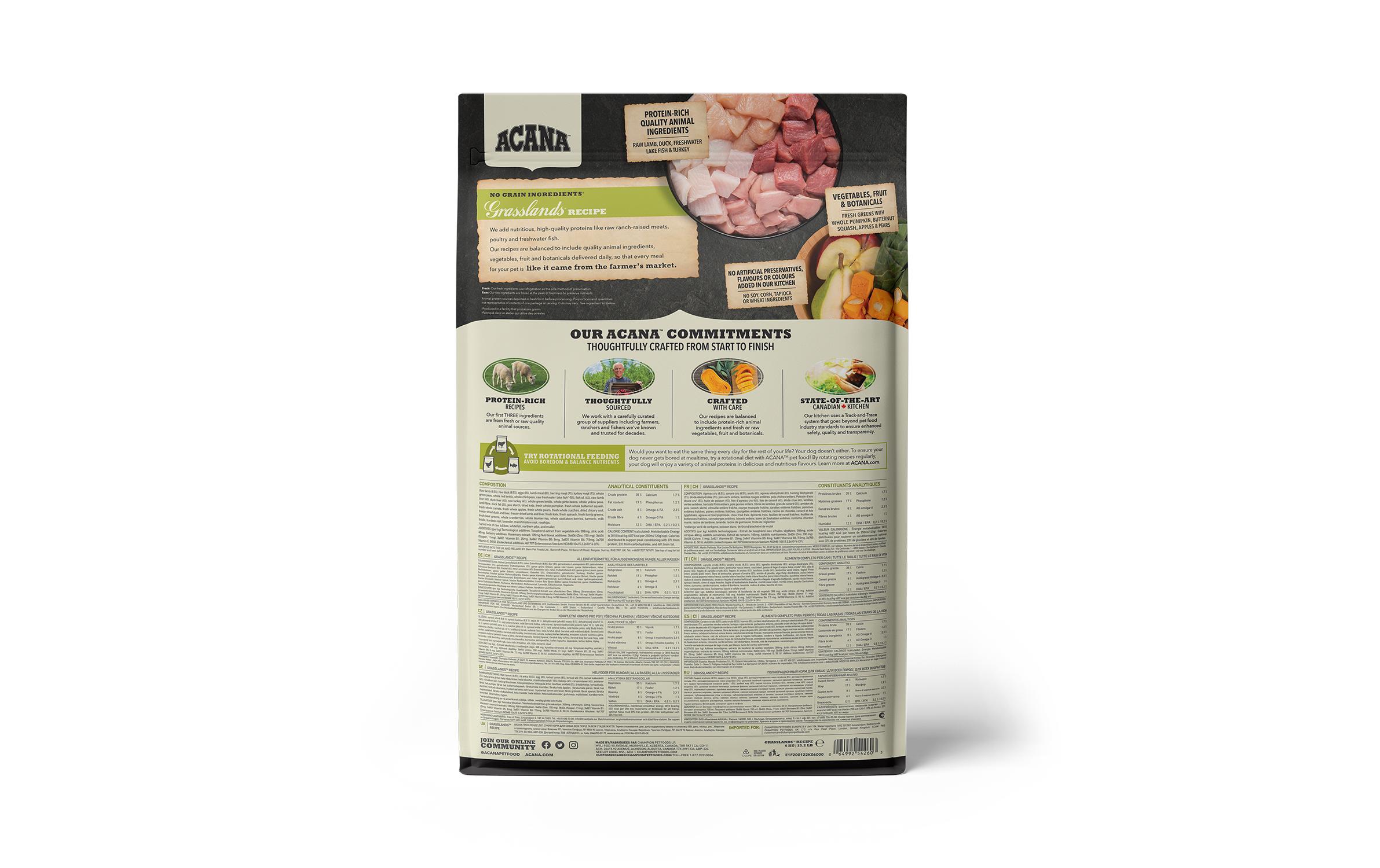 Acana Trockenfutter Regionals Grasslands Recipe, 6 kg