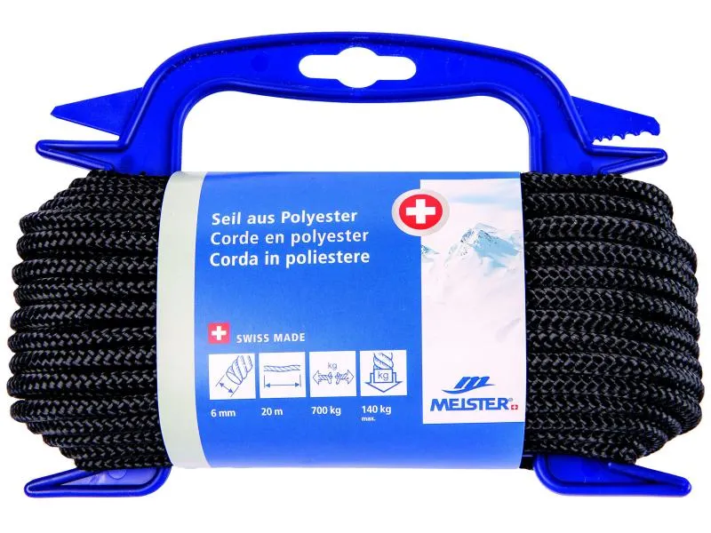 Meister Polyesterseil Ø 6 mm, 20 m, 700 kg, Schwarz