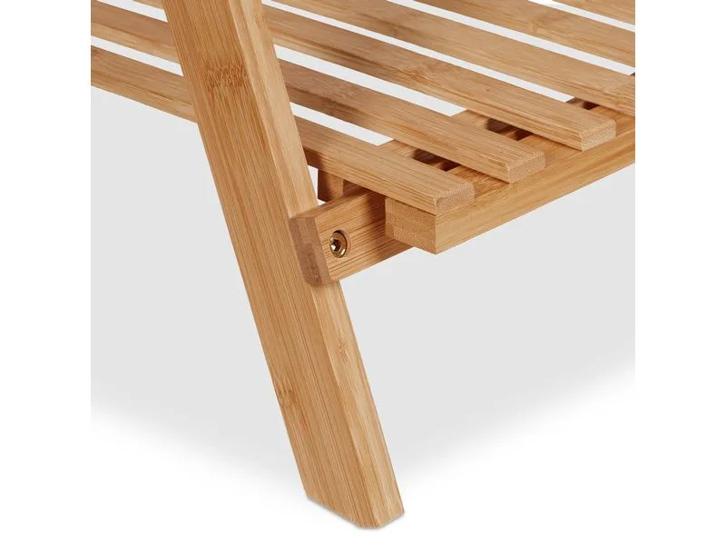relaxdays Pflanzentreppe Bambus 3 Ebenen klappbar 96 x 99.5 x 37 cm