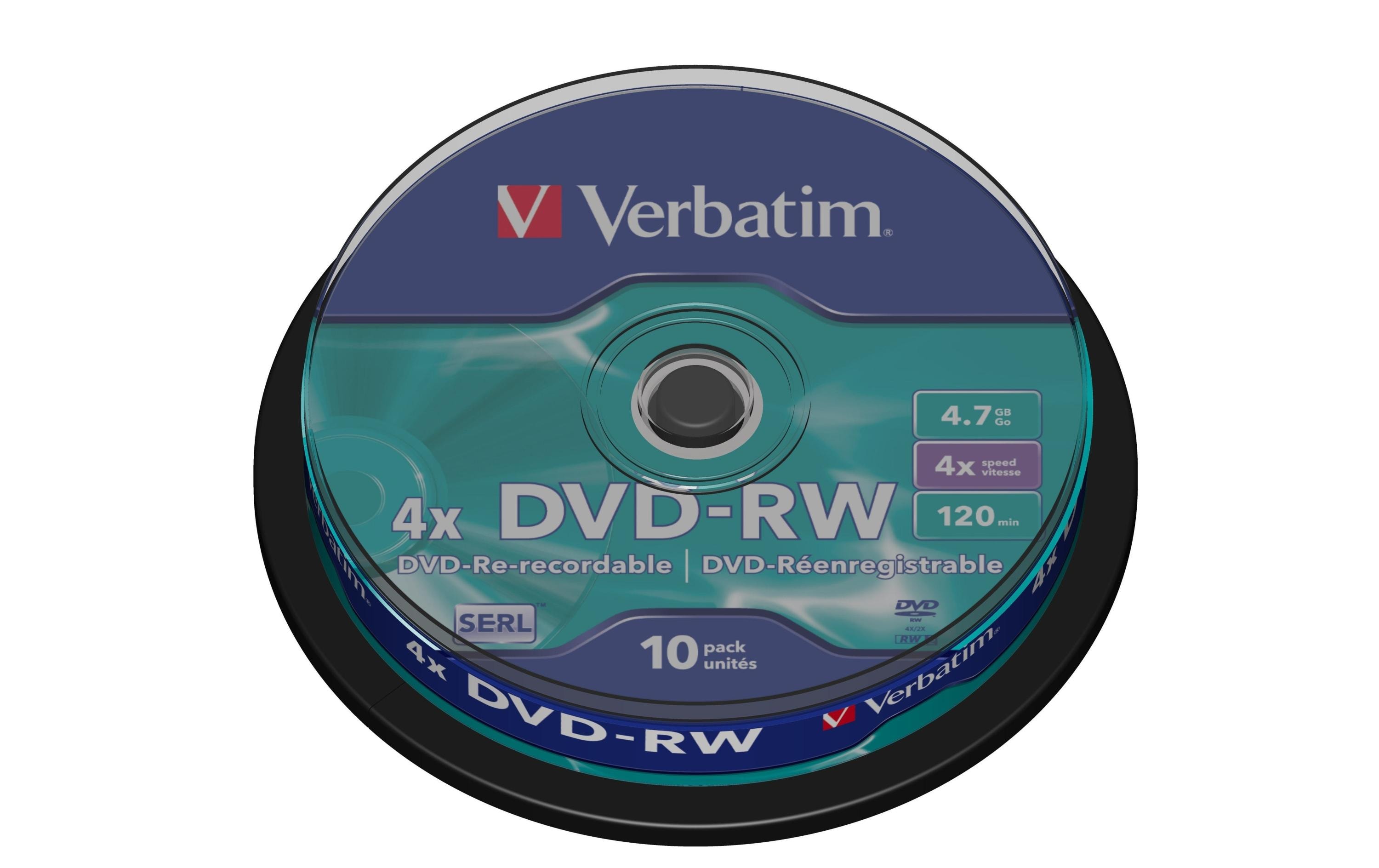 Verbatim DVD-RW 43552 4.7 GB, Spindel (10 Stück)
