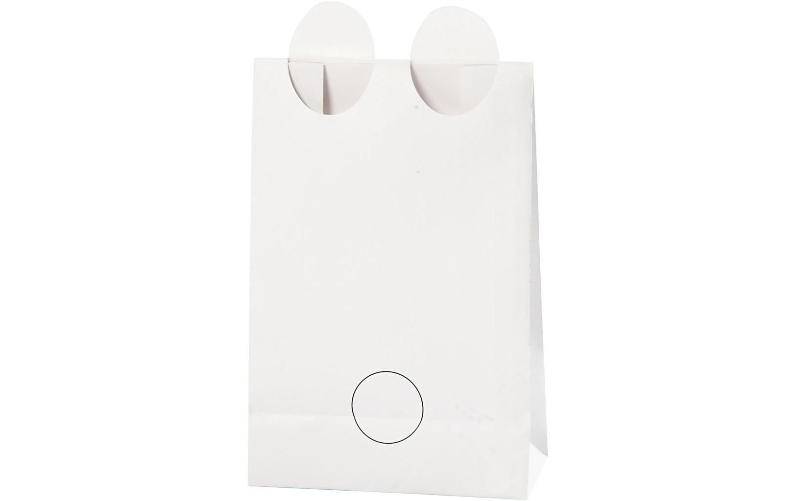 Creativ Company Geschenktüte Eisbär 6 x 12 x 18 cm, 6 Stück, Weiss