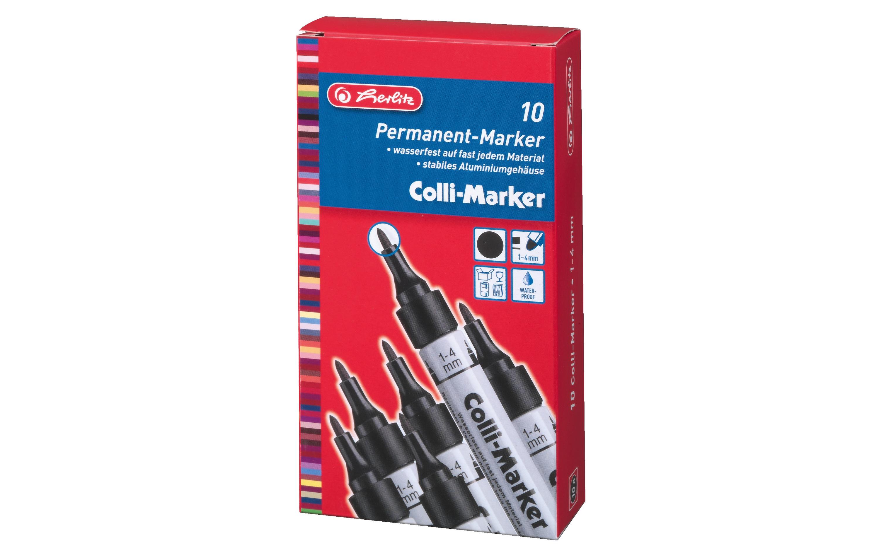 Herlitz Flipchart-Marker Colli 1-4 mm, 10 Stück, Schwarz