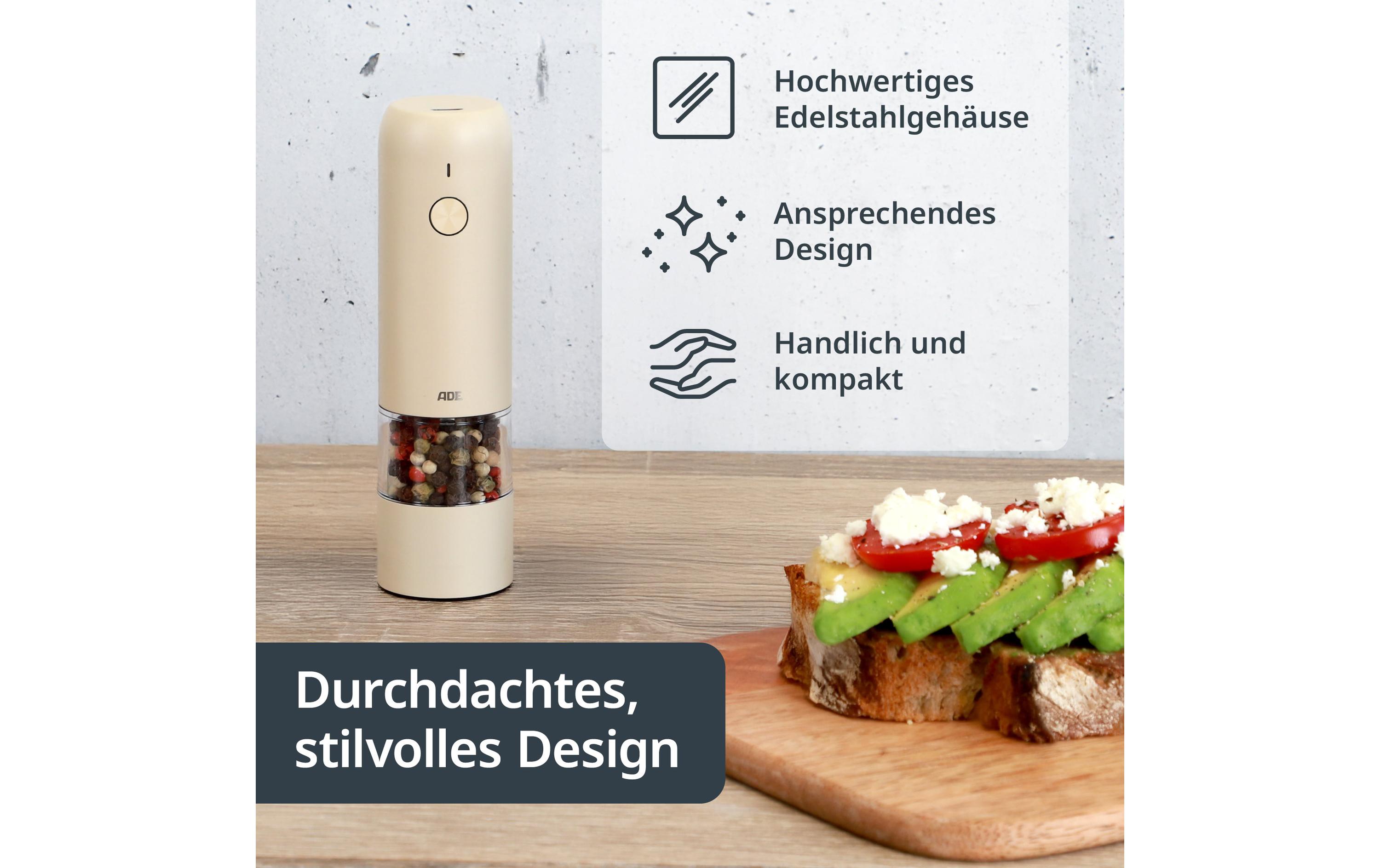 ADE Salz- und Pfeffermühle 13.9 cm, Crème