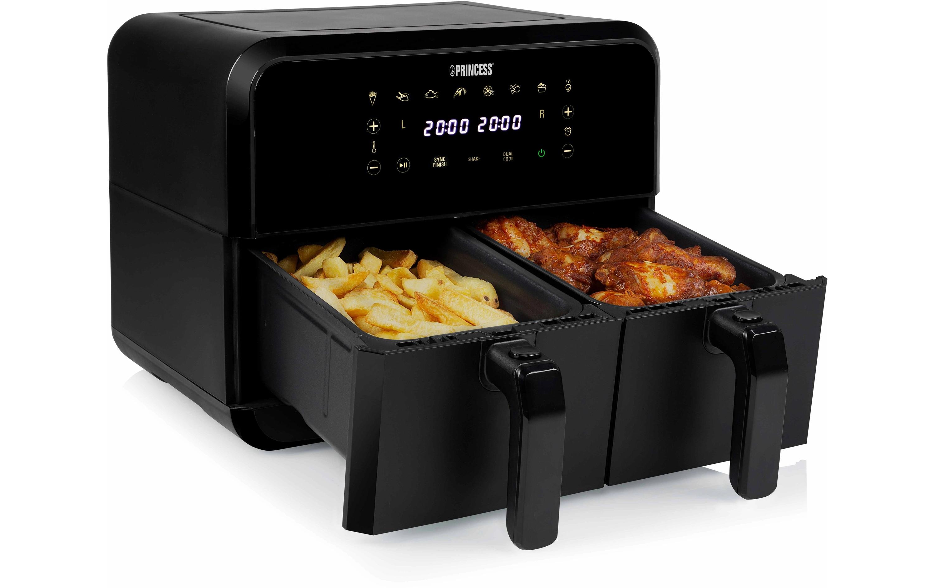 Princess Heissluft-Fritteuse 182068 Double Basket Airfryer 8 l