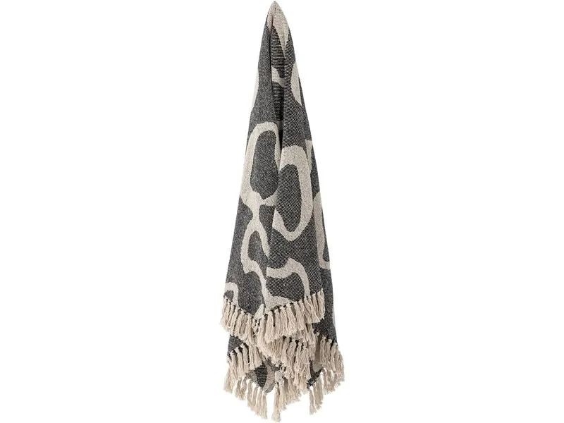 Bloomingville Decke Salobre 160 x 130 cm, Schwarz/Weiss Bloomingville Decke Salobre 160 x 130 cm, Schwarz/Weiss