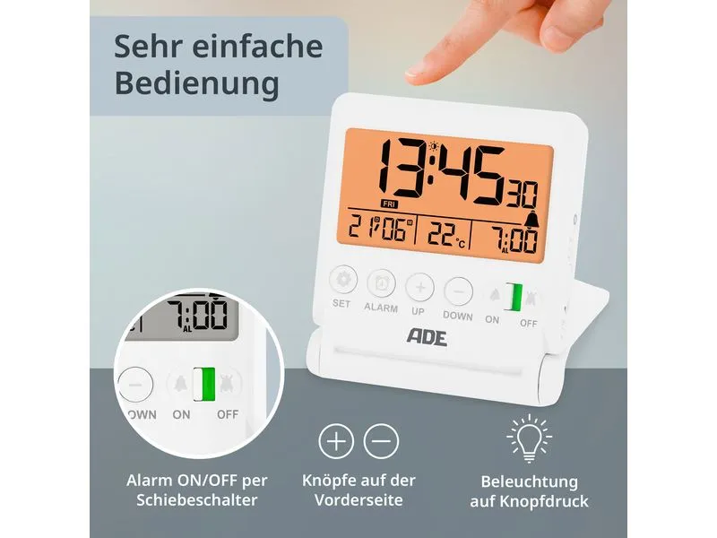 ADE Digitalwecker CK2507-1 Weiss ADE Digitalwecker CK2507-1 Weiss