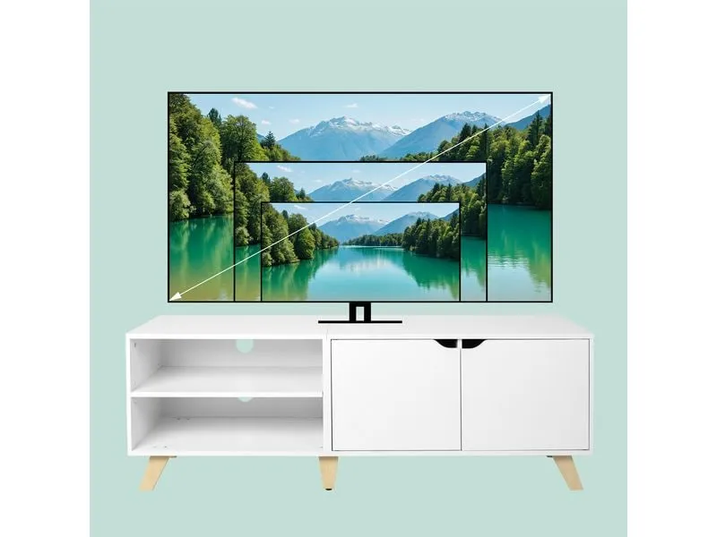 relaxdays TV-Möbel Vintage Style 140 cm, Weiss 60 Zoll relaxdays TV-Möbel Vintage Style 140 cm, Weiss 60 Zoll