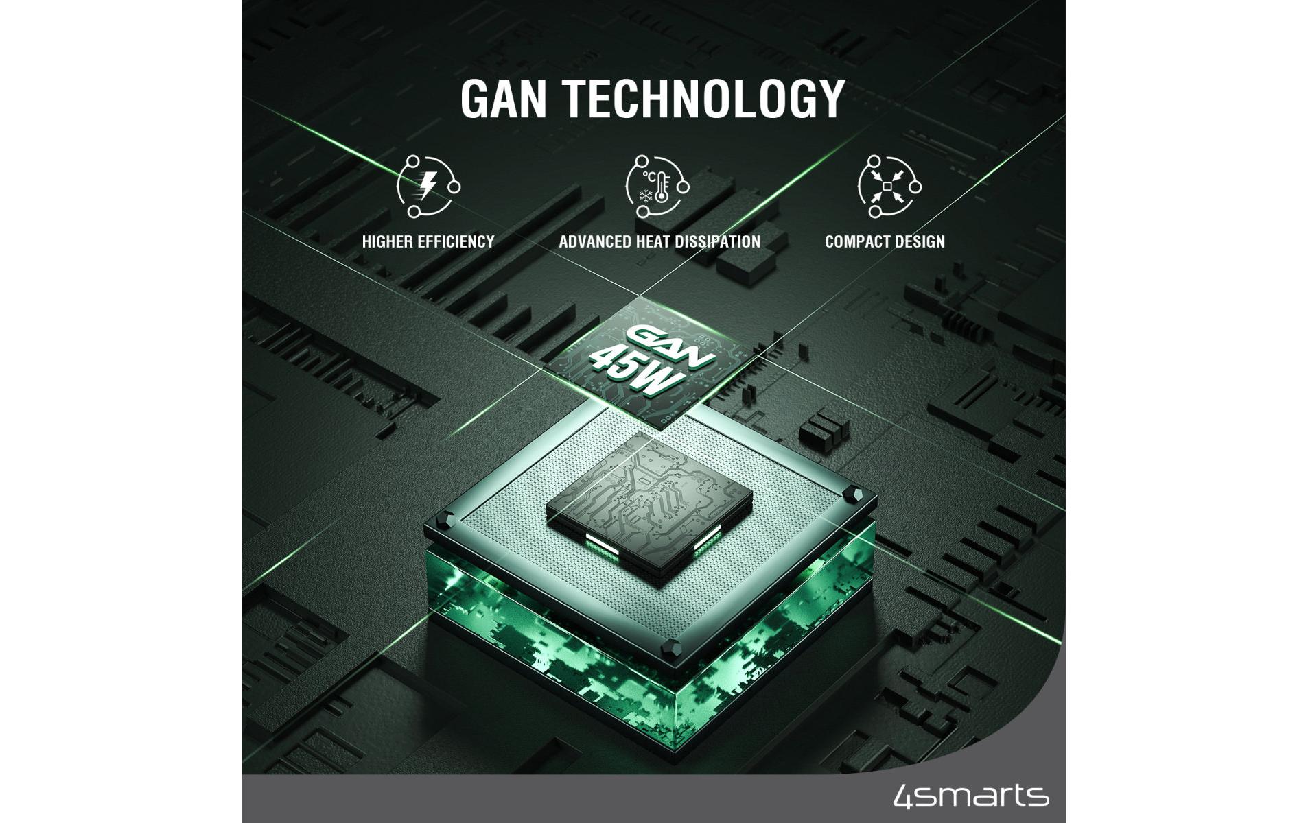 4smarts USB-Wandladegerät PDPlug Dual 2x USB-C 45 W GaN