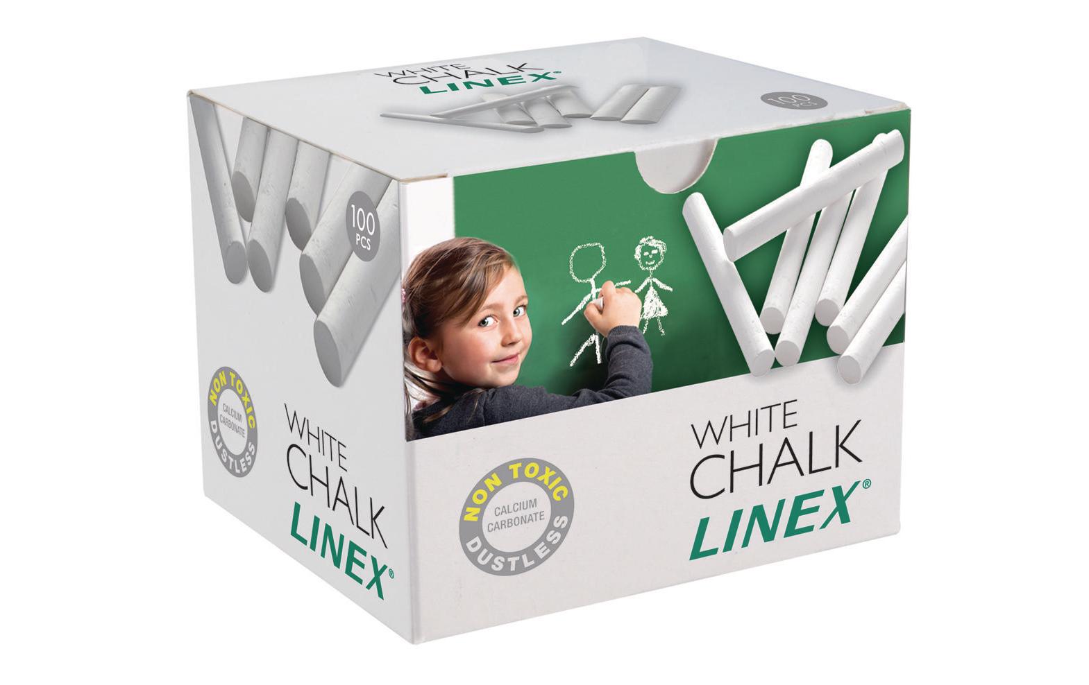 Linex Wandtafelkreide 100 Stück, Weiss