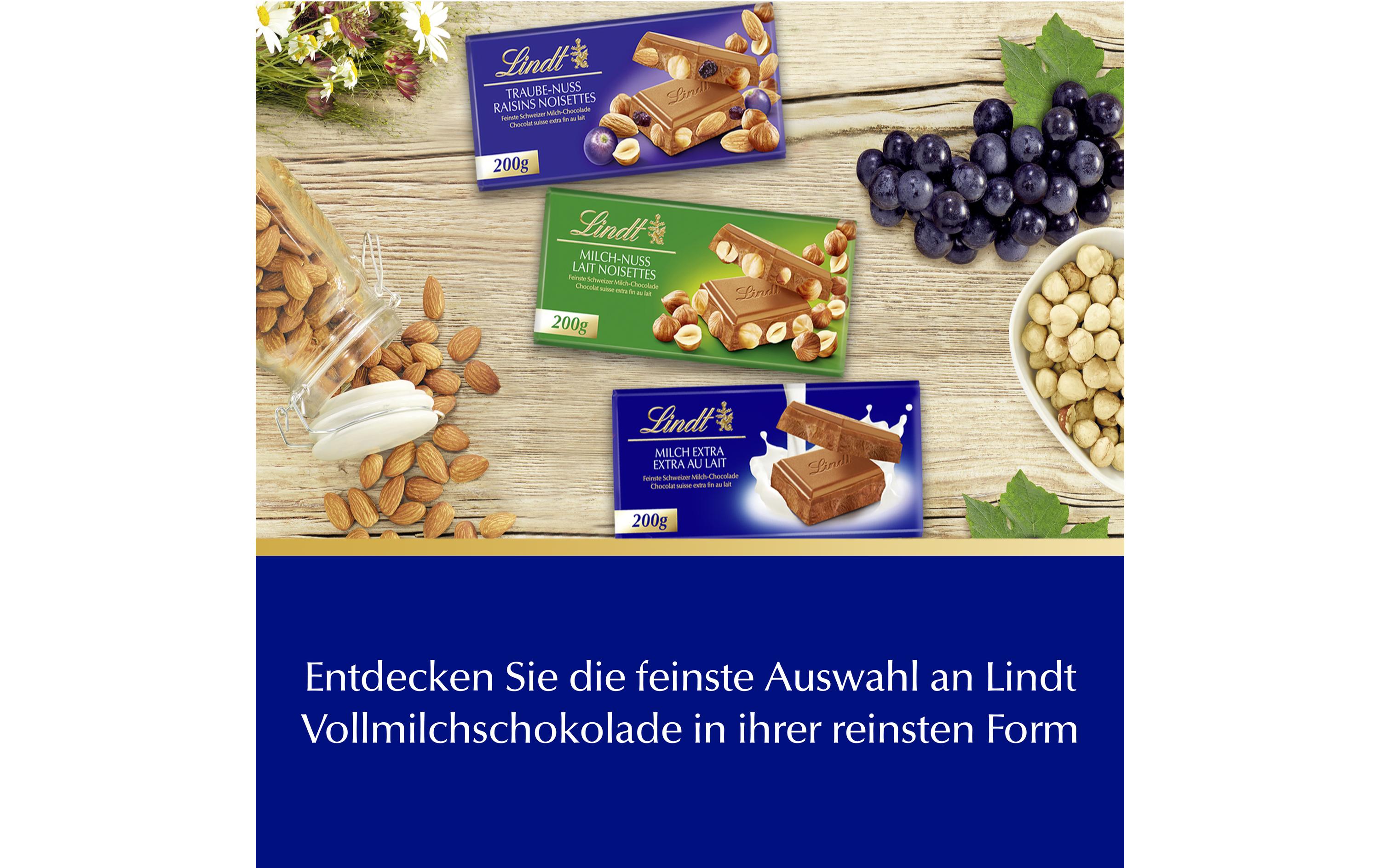 Lindt Tafelschokolade Milch Traube & Nuss 200 g