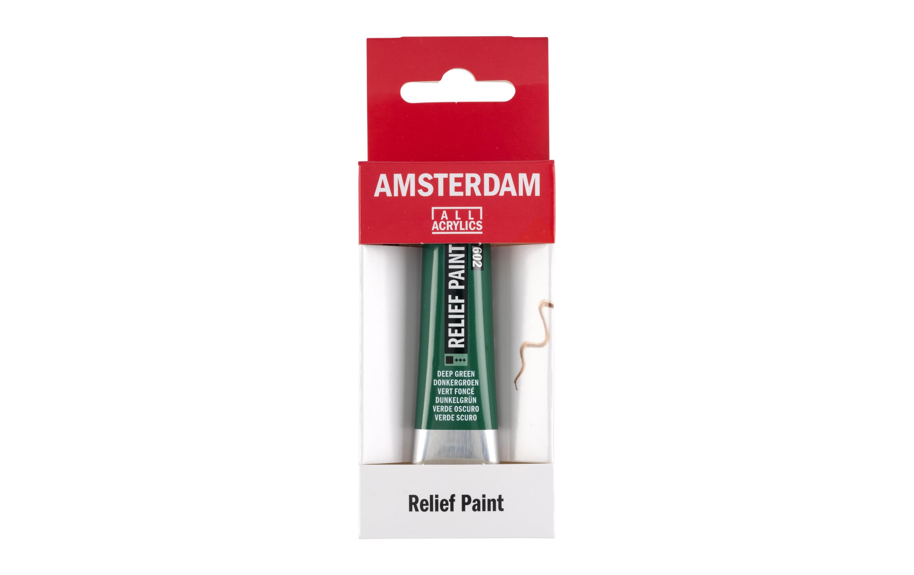 Amsterdam Acrylfarbe Reliefpaint 602 Tiefgrün deckend, 20 ml