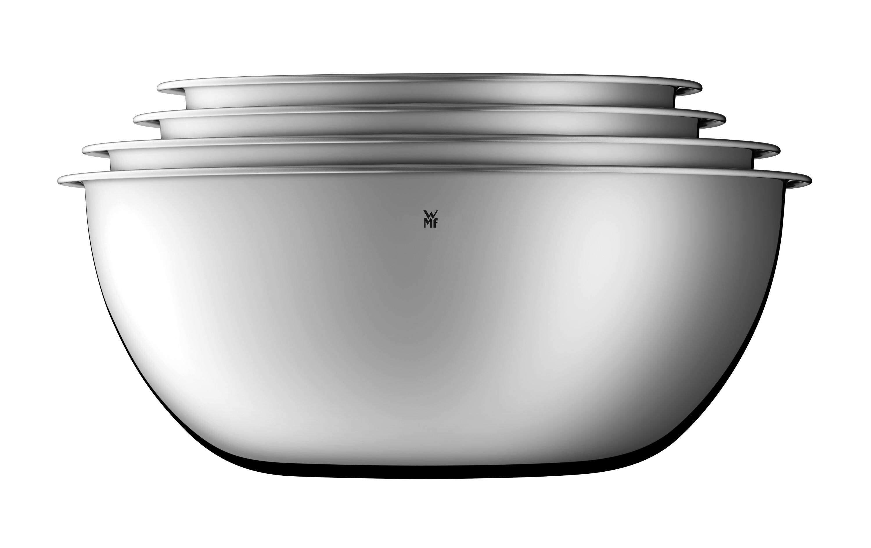 WMF Rührschüssel-Set Gourmet 0.75 l/1 l/2 l/2.75 l, Silber