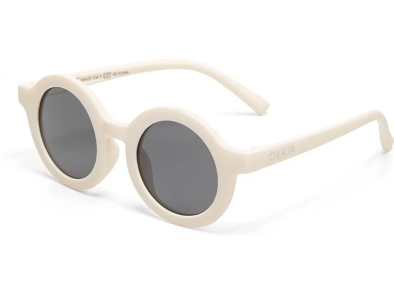 OKKIA Kinder-Sonnenbrille Tondo, 6-10 Jahre Whister White
