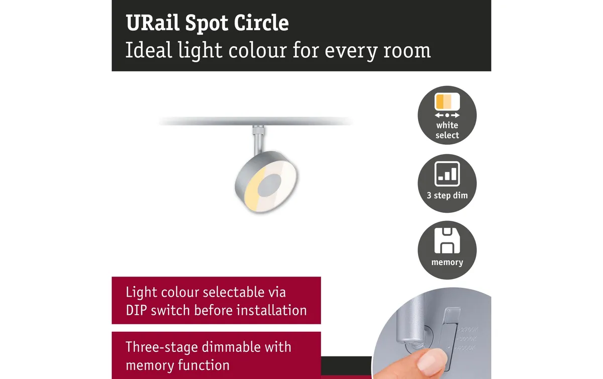 Paulmann URail Schienenspot Circle 3-Step-Dim 230 V Chrom