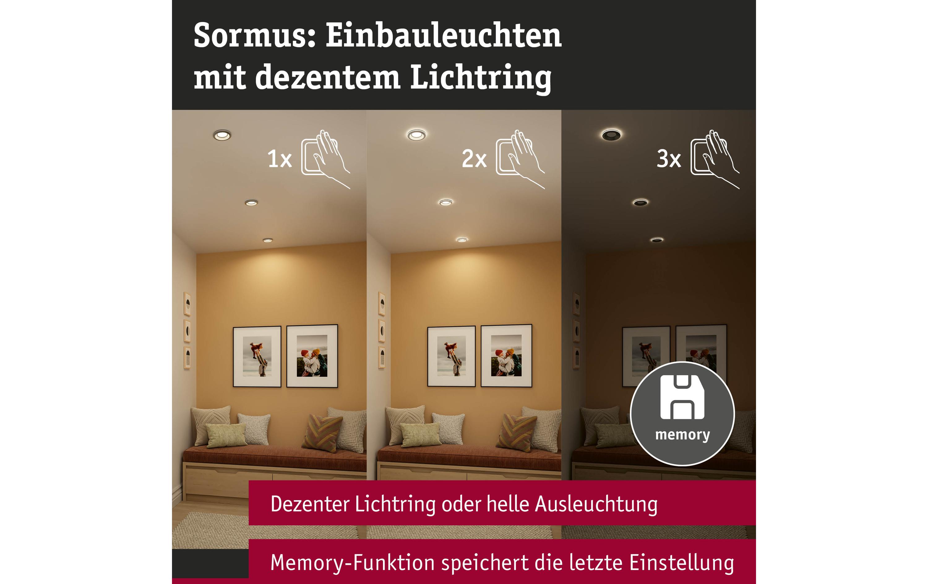 Paulmann Einbauleuchte LED Sormus Chrom