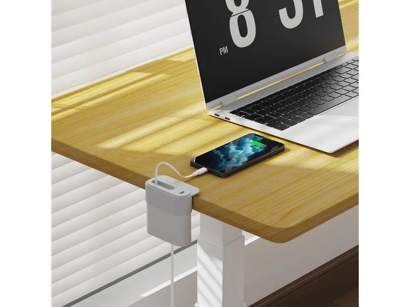 Schönenberger Mini Desktop Charger USB A+C PD20W Weiss mit ausziehbarem USB-C Kabel