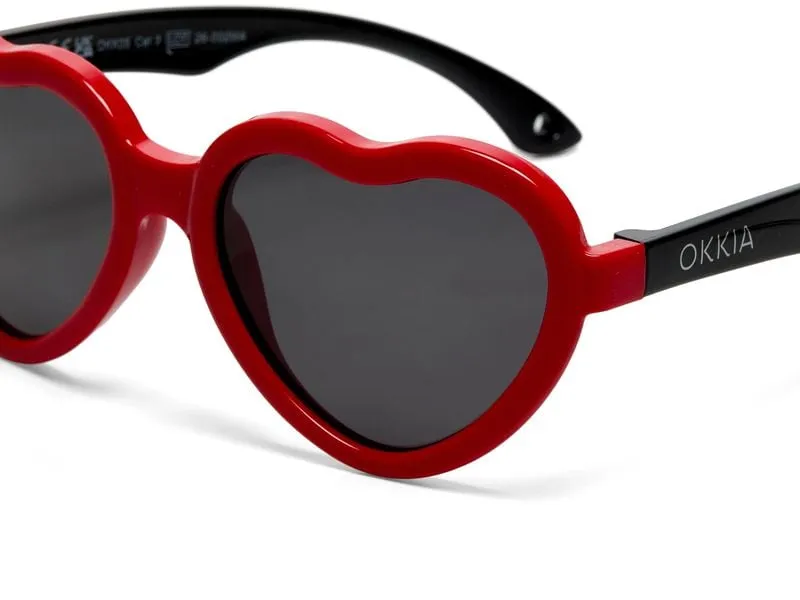 OKKIA Kinder-Sonnenbrille Heart 6-10 Jahre Black, Red OKKIA Kinder-Sonnenbrille Heart 6-10 Jahre Black, Red