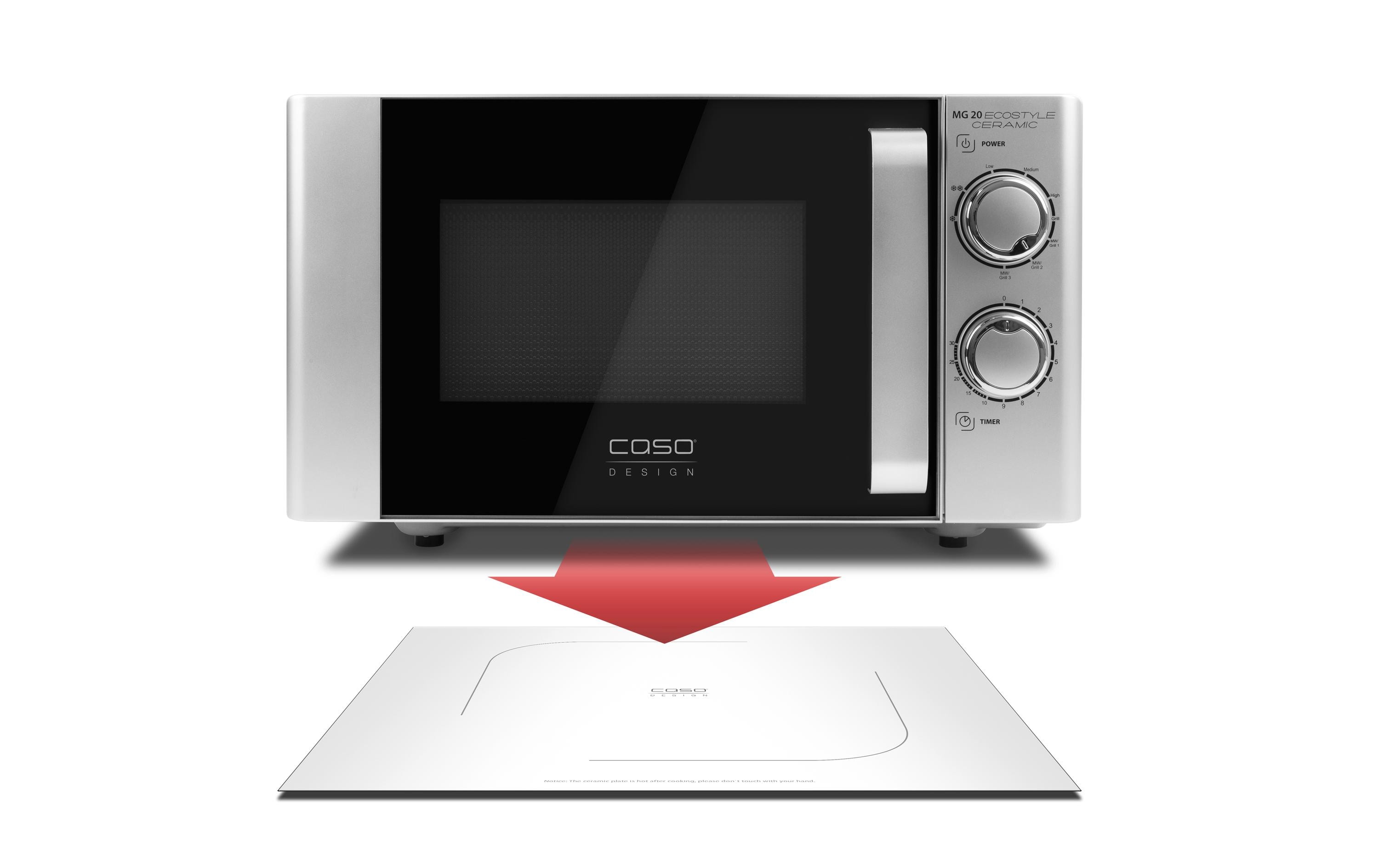 Caso Mikrowelle MG 20 Ecostyle Ceramic Schwarz/Silber