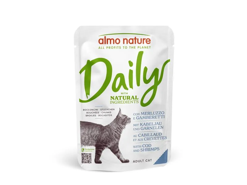 Almo Nature Nassfutter Daily mit Kabeljau und Garnelen 70g Almo Nature Nassfutter Daily mit Kabeljau und Garnelen 70g