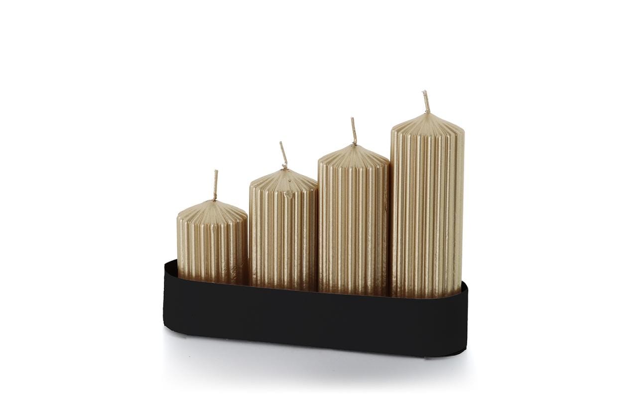 balthasar Adventstufenset Rille Gold, 4 Stück