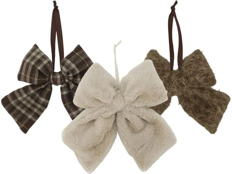 Chic Antique Aufhänger Schleife, Beige / Mocca, 3er Set Chic Antique Aufhänger Schleife, Beige / Mocca, 3er Set