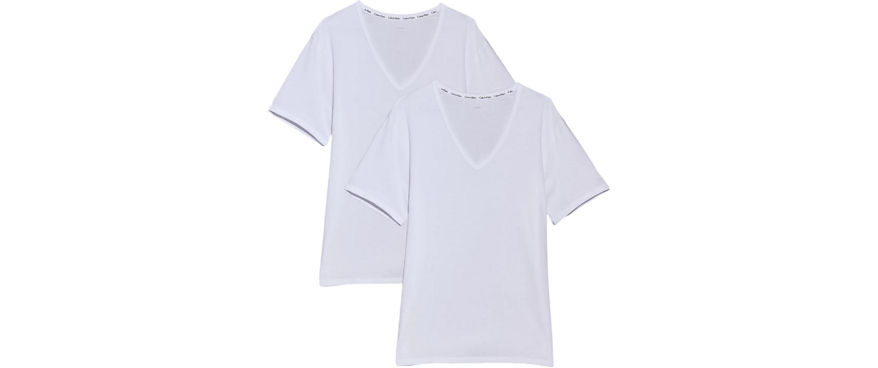 Calvin Klein Wäsche T-Shirt 2P S/S V Neck Weiss, L
