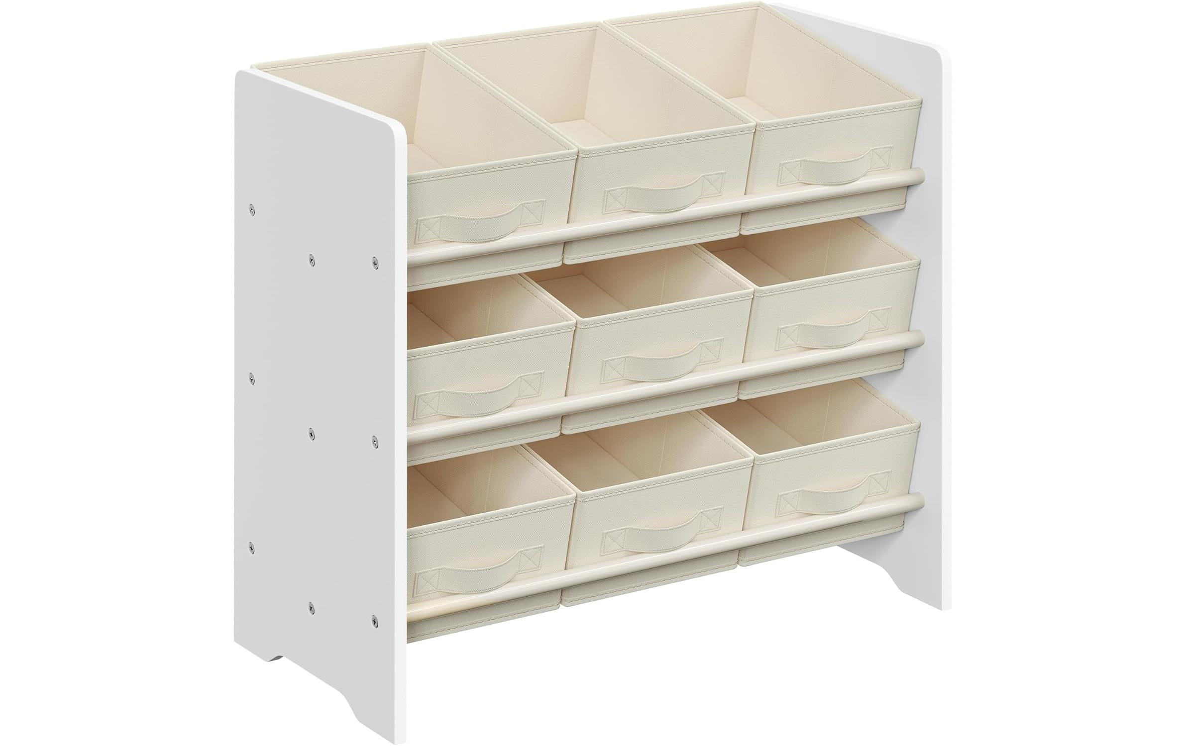 Songmics Ablageregal mit 9 Boxen 62.5 cm x 60 cm, Weiss Songmics Ablageregal mit 9 Boxen 62.5 cm x 60 cm, Weiss