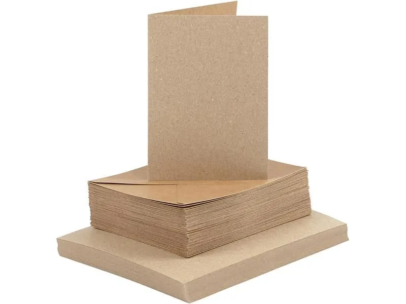 Creativ Company Blankokarte und Couvert 10.5 x 15 cm, 50 Stück, Braun Creativ Company Blankokarte und Couvert 10.5 x 15 cm, 50 Stück, Braun