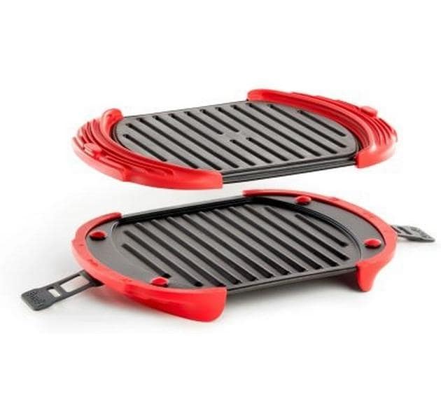 Lékué Mikrowellen-Grill XL 27 cm, Rot/Schwarz
