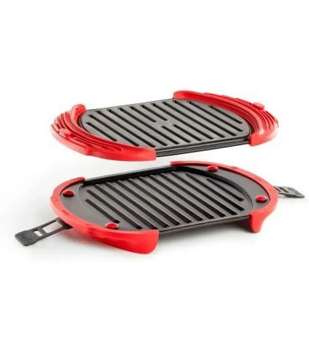 Lékué Mikrowellen-Grill XL 27 cm, Rot/Schwarz