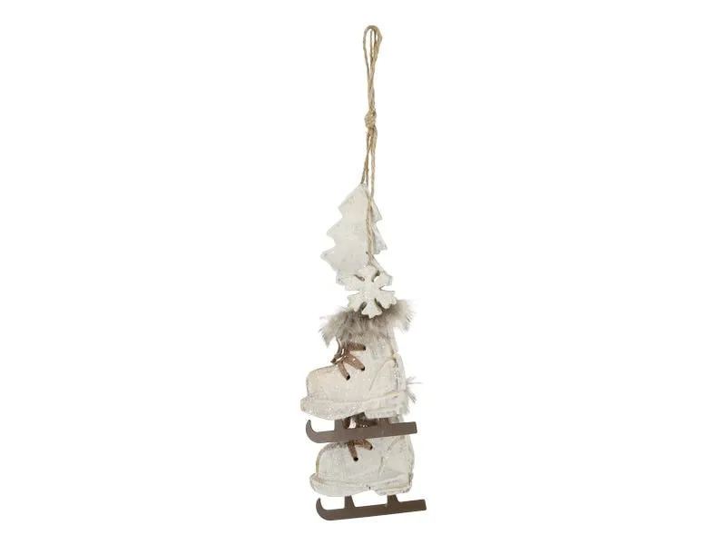 Chic Antique Weihnachtsschmuck Vintage Schlittschuhe Weiss