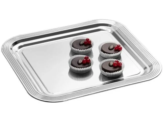 APS Servierplatte Classic 35.4 x 32.5 x 1.5 cm, Silber APS Servierplatte Classic 35.4 x 32.5 x 1.5 cm, Silber