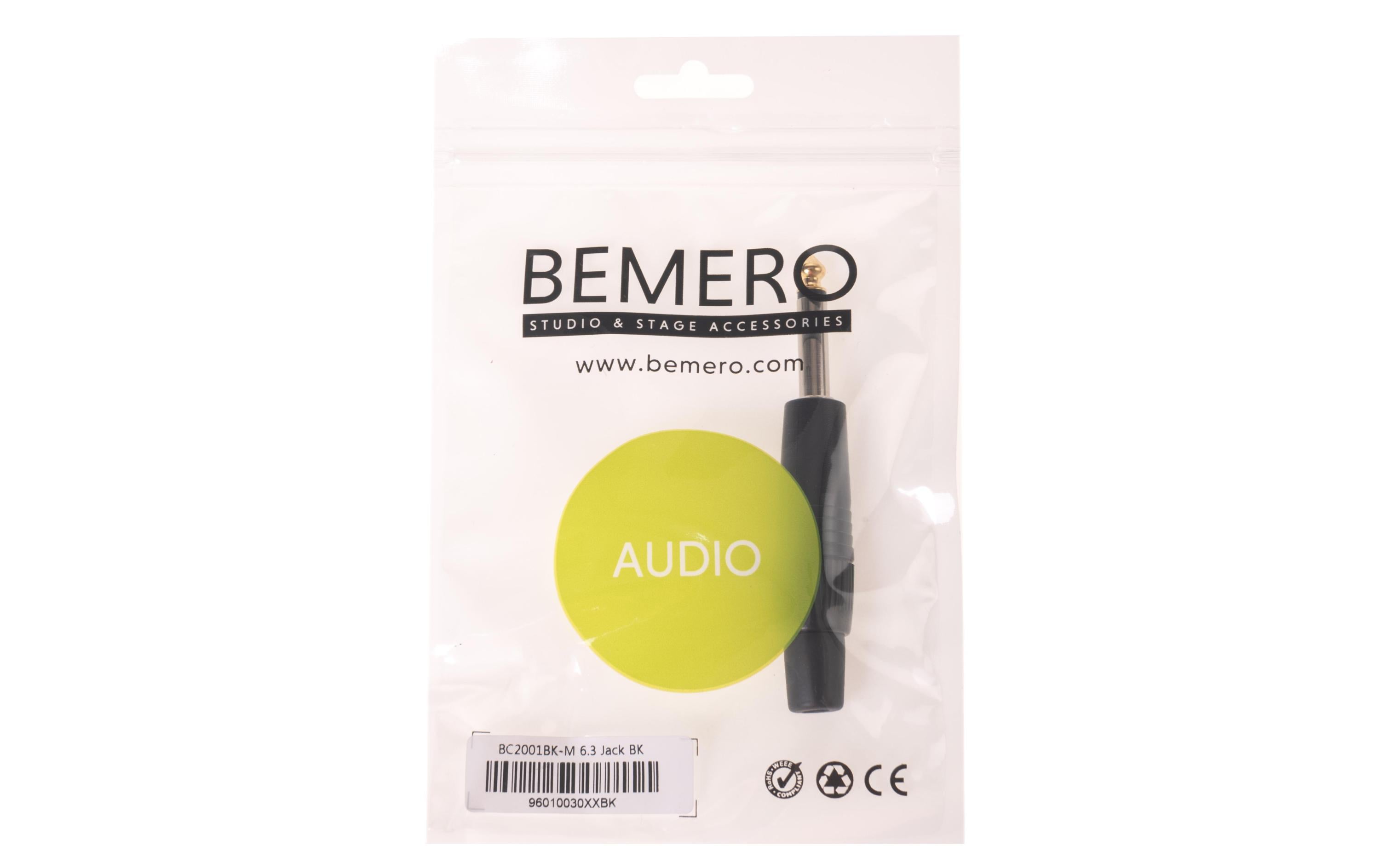 Bemero Stecker BC2001BK-M 6.3 mm Mono Klinkenstecker schwarz
