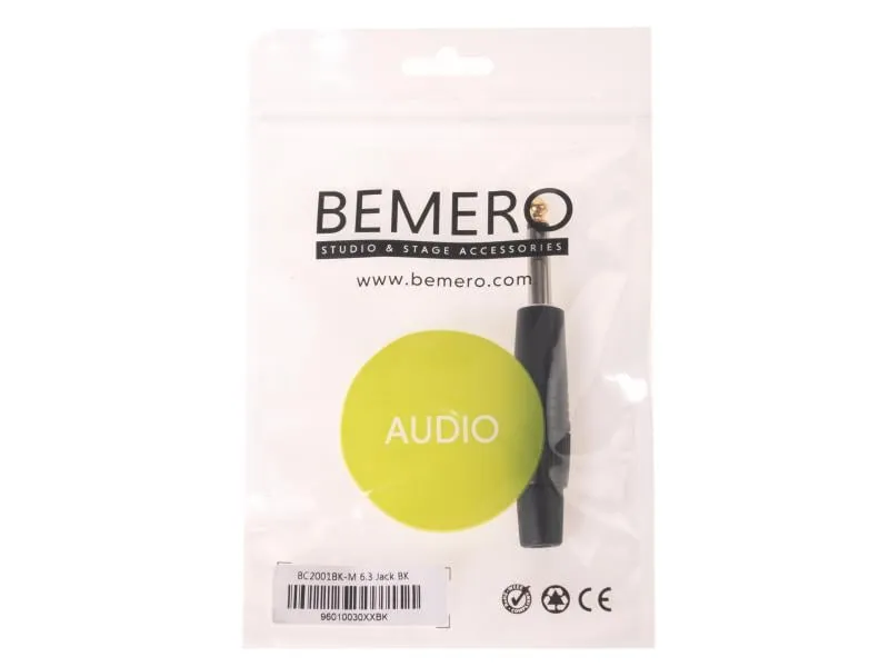 Bemero Stecker BC2001BK-M 6.3 mm Mono Klinkenstecker schwarz Bemero Stecker BC2001BK-M 6.3 mm Mono Klinkenstecker schwarz