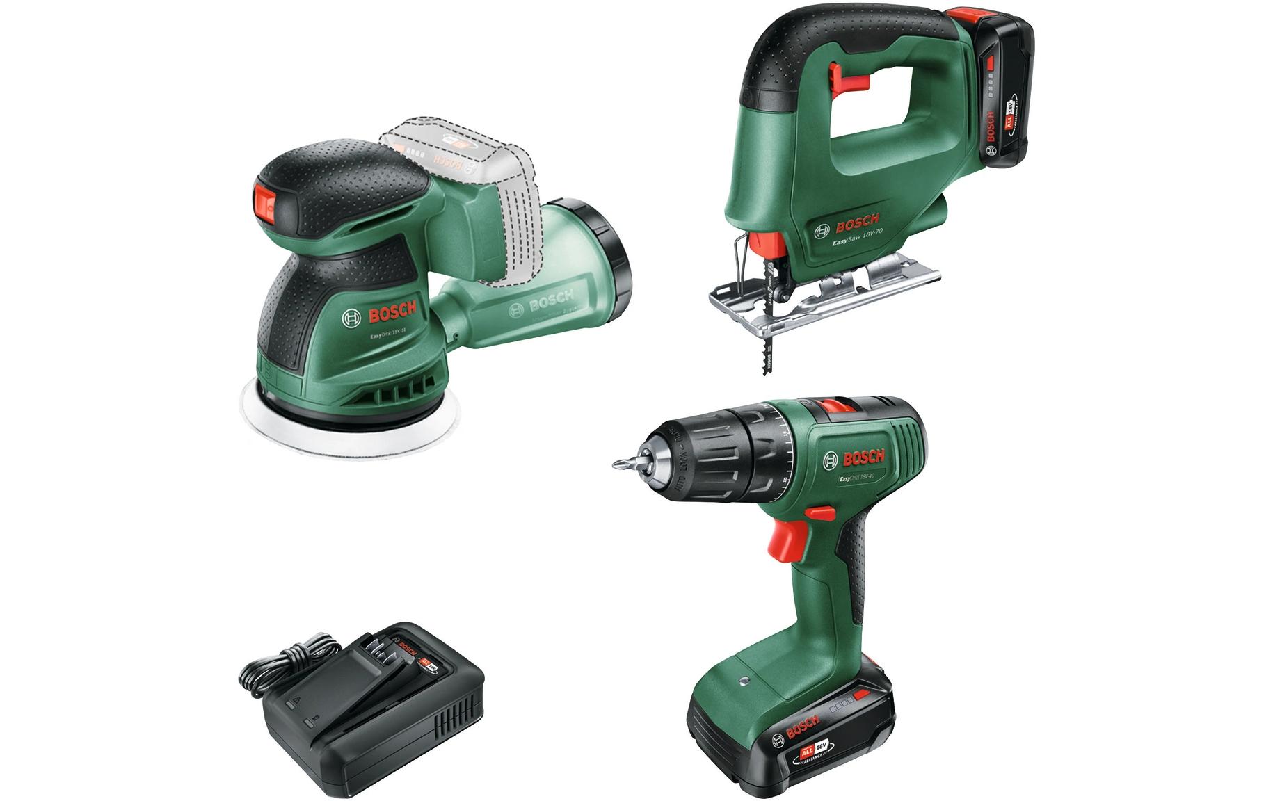 Bosch Akku-Schlagbohrmaschine 18 V Combi-Set Drill+Saw+Orbit