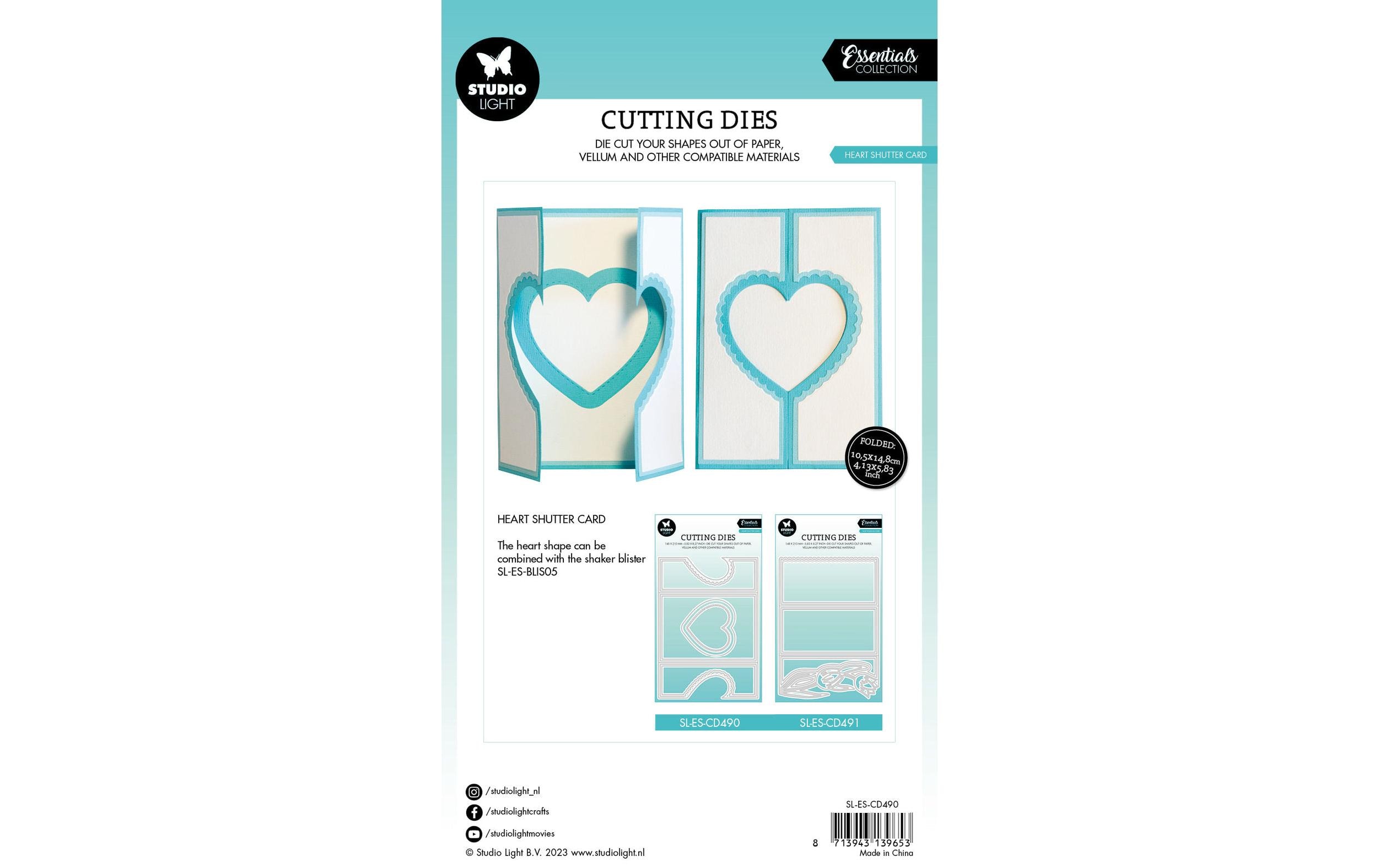 Studio Light Stanzschablone Herz Verschlusskarte Essentials 148x210x1 mm Studio Light Stanzschablone Herz Verschlusskarte Essentials 148x210x1 mm