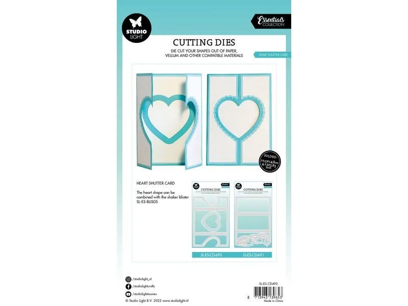 Studio Light Stanzschablone Herz Verschlusskarte Essentials 148x210x1 mm