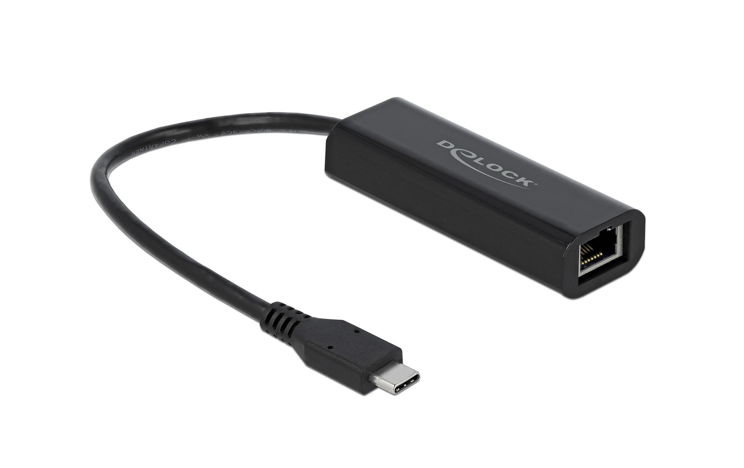 Delock Netzwerk-Adapter USB-C – RJ45 2.5Gbps schwarz Delock Netzwerk-Adapter USB-C – RJ45 2.5Gbps schwarz