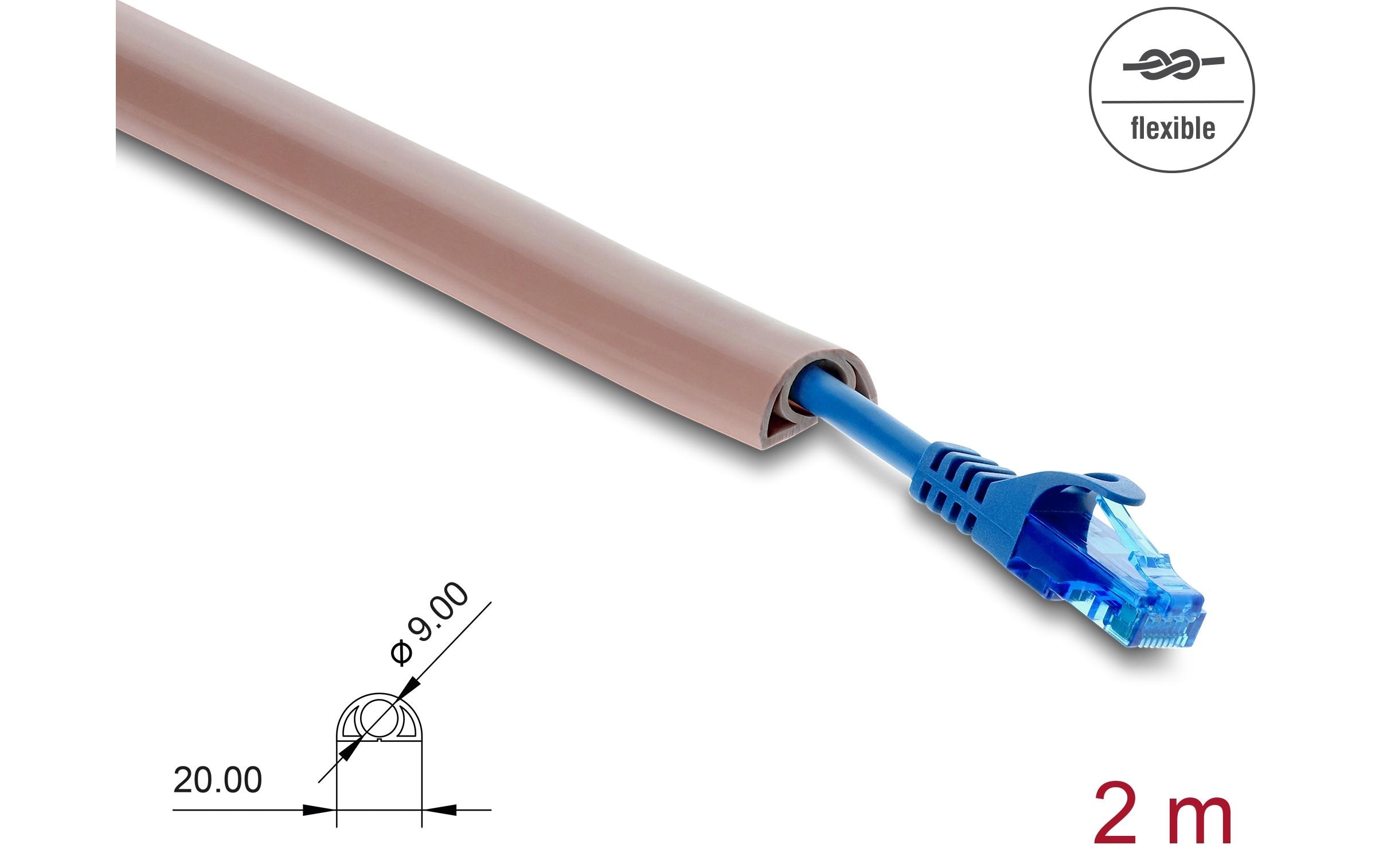 Delock Kabelkanal PVC flexibel 2 m x 20 mm Braun