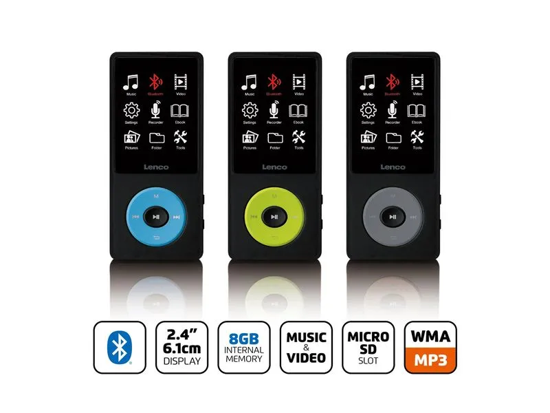 Lenco MP3 Player Xemio-860 Neongrün; Schwarz Lenco MP3 Player Xemio-860 Neongrün; Schwarz