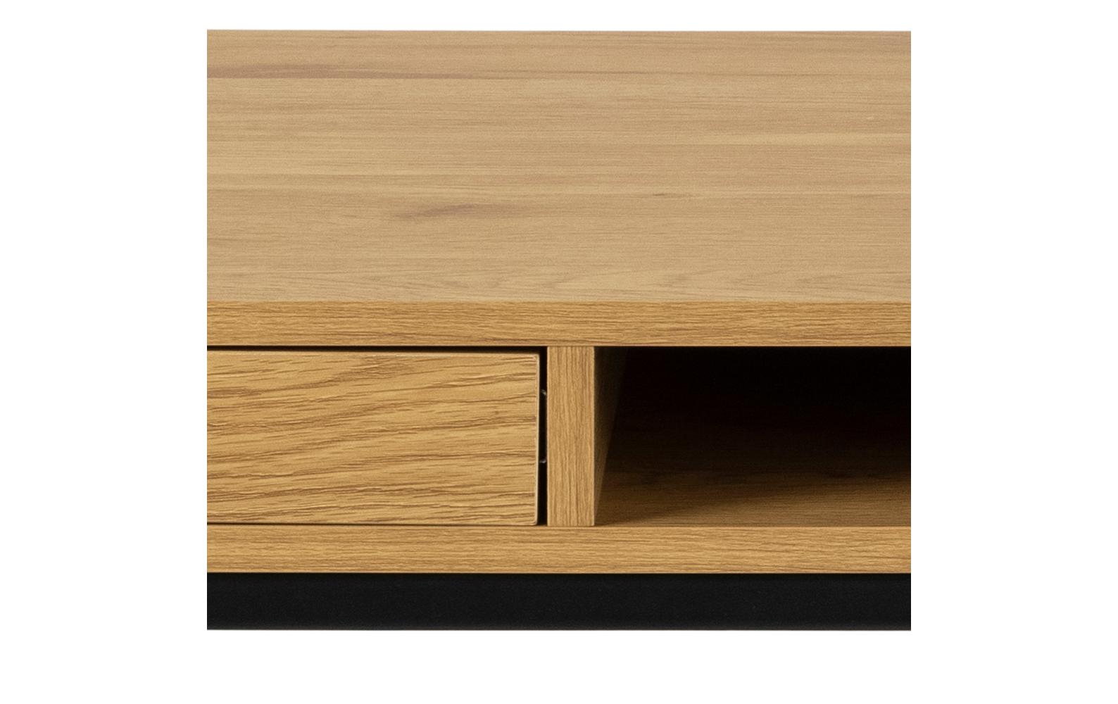 AC Design Tisch Seaford, Schwarz matt / Wildeiche matt