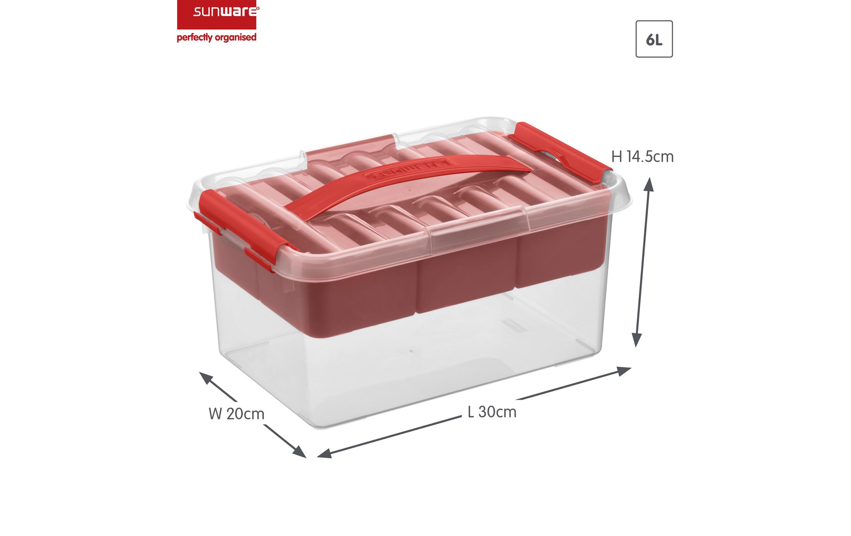 Sigma Home Aufbewahrungsbox Q-Line Rot, Volumen: 6 l