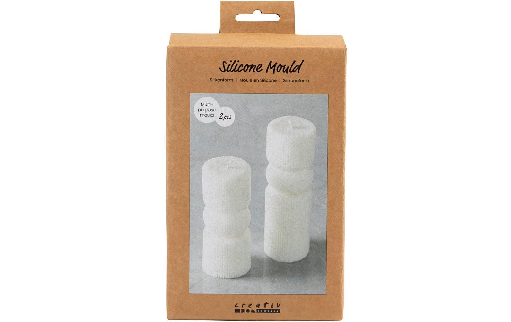 Creativ Company Kerzengiessform Silikon gerippter Zylinder, 2 Stück Creativ Company Kerzengiessform Silikon gerippter Zylinder, 2 Stück