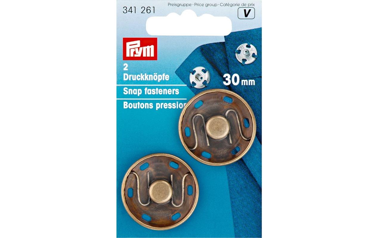 Prym Druckknöpfe Altmessing, 30 mm Prym Druckknöpfe Altmessing, 30 mm