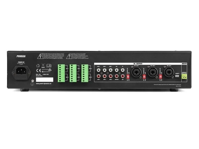 Power Dynamics Verstärker Pro PRM606 100 V, 6x 60 W