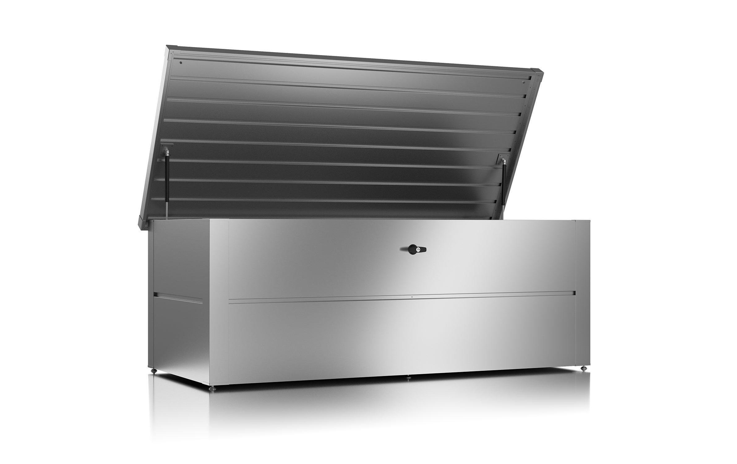 Colibri Gartenbox L mit Schloss, 185 x 85 x 73 cm, Silber