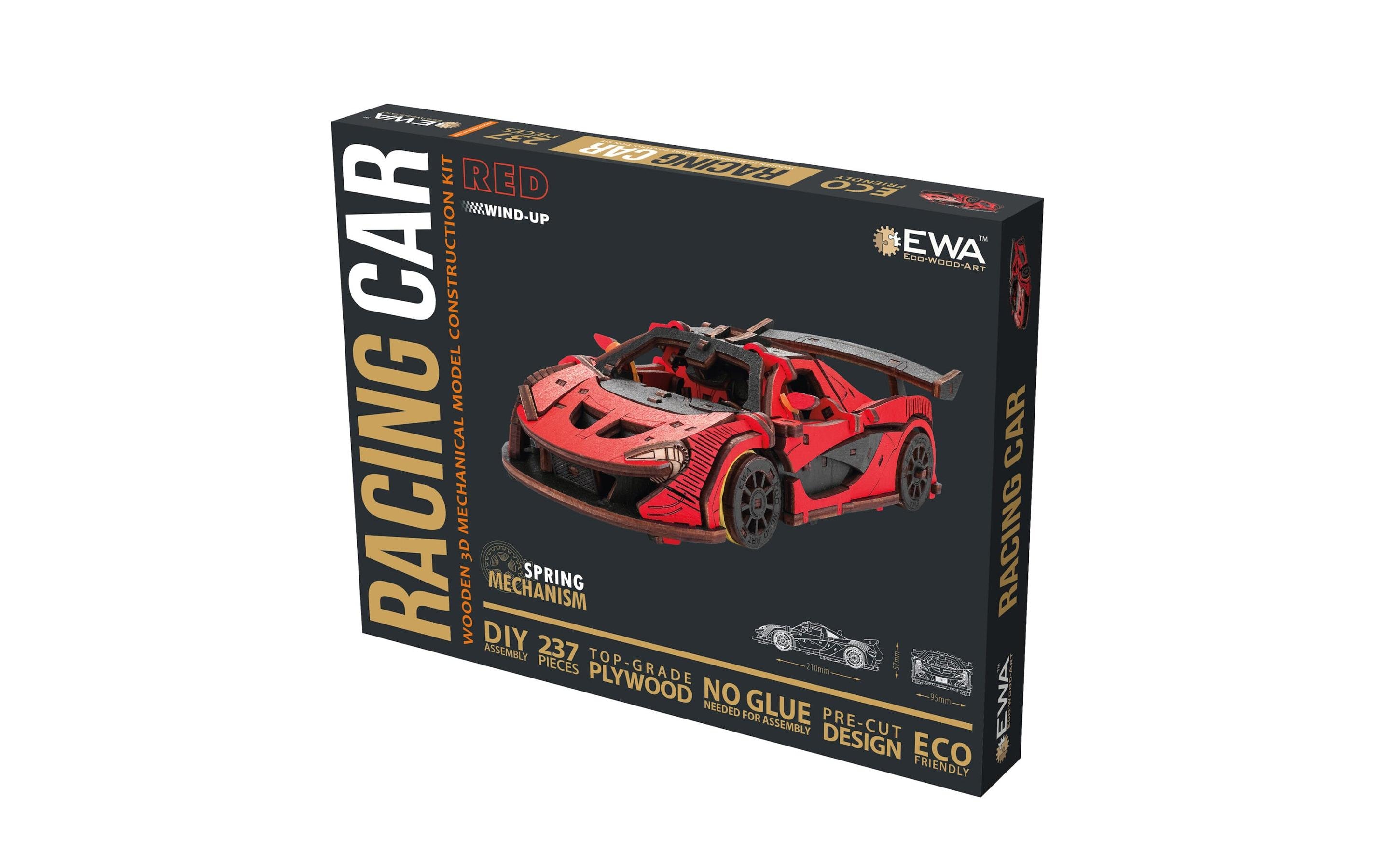 Eco-Wood-Art Bausatz Rennwagen Rot