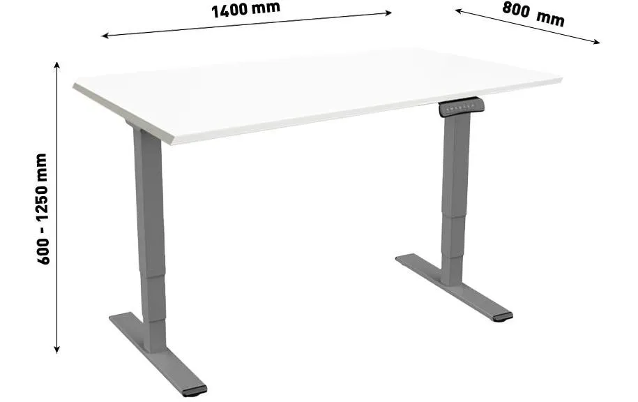 Contini ET225E 1.4 x 0.8 m, Dunkelgrau/Weiss Contini ET225E 1.4 x 0.8 m, Dunkelgrau/Weiss