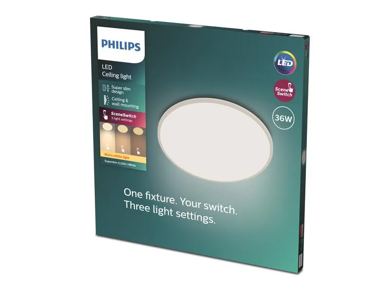 Philips Deckenleuchte LED SceneSwitch CL550 3600 lm 2700K, Weiss Philips Deckenleuchte LED SceneSwitch CL550 3600 lm 2700K, Weiss