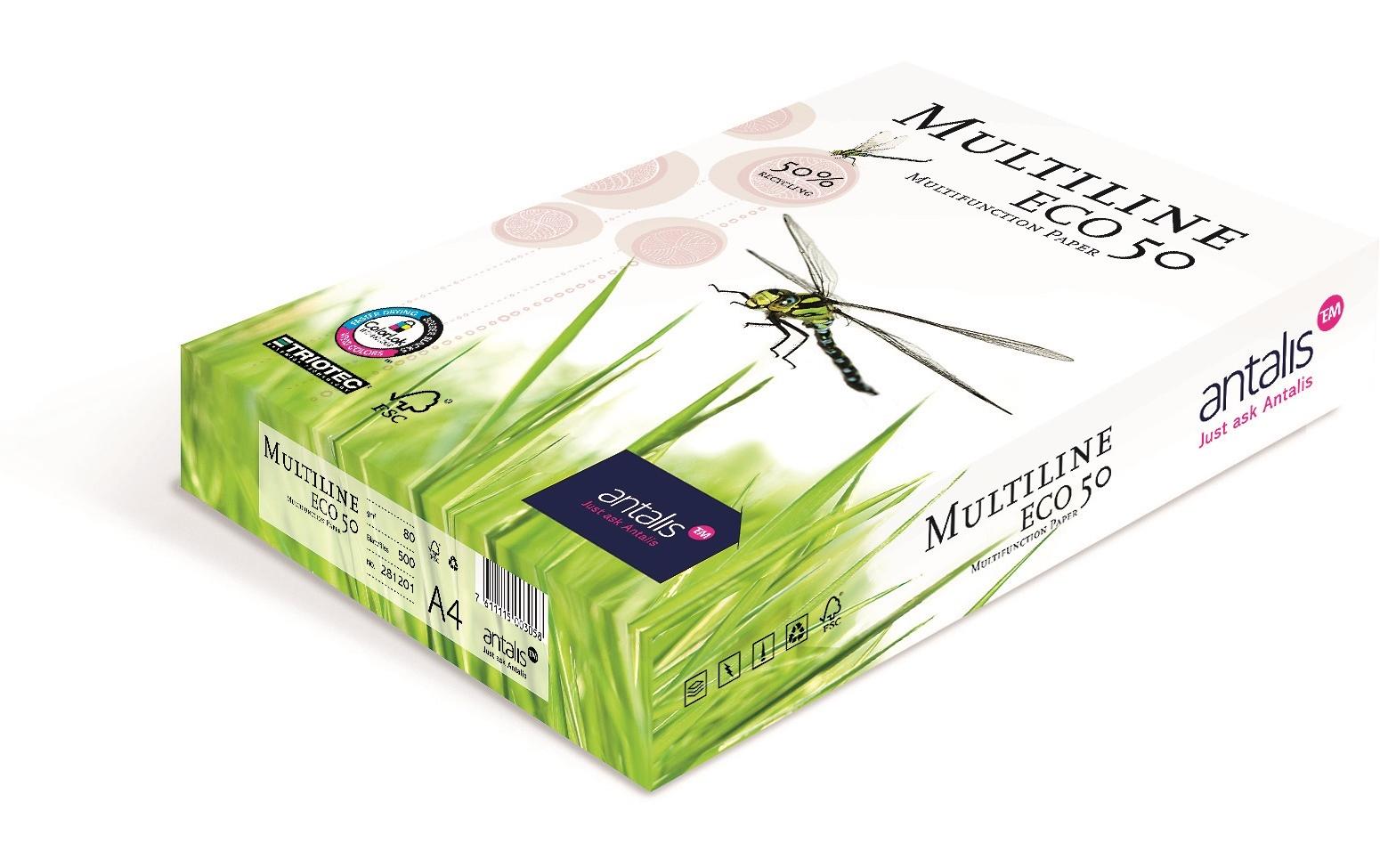 Antalis Kopierpapier Multiline Eco 50 A4, Weiss, 80 g/m²,2500 Blatt Antalis Kopierpapier Multiline Eco 50 A4, Weiss, 80 g/m²,2500 Blatt